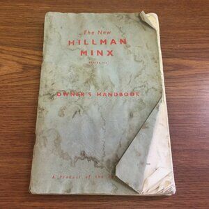 New Hillman Minx Series III 1958 Owner's Manual Classic Vintage Antique Car